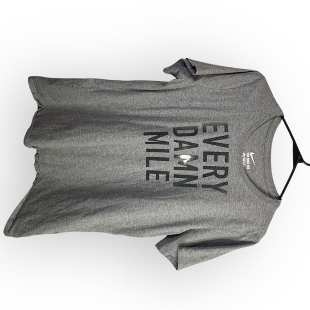 Nike The Nike Tee Gray Running Shirt XL Every Damn Mile Athletic Cut